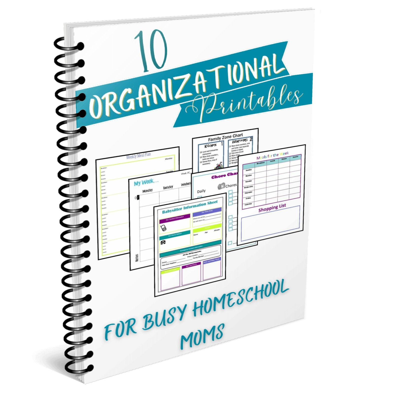 picture of book with organizational printables