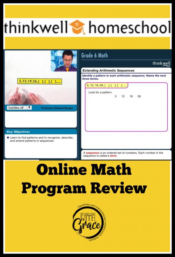 Thinkwell homeschool math program