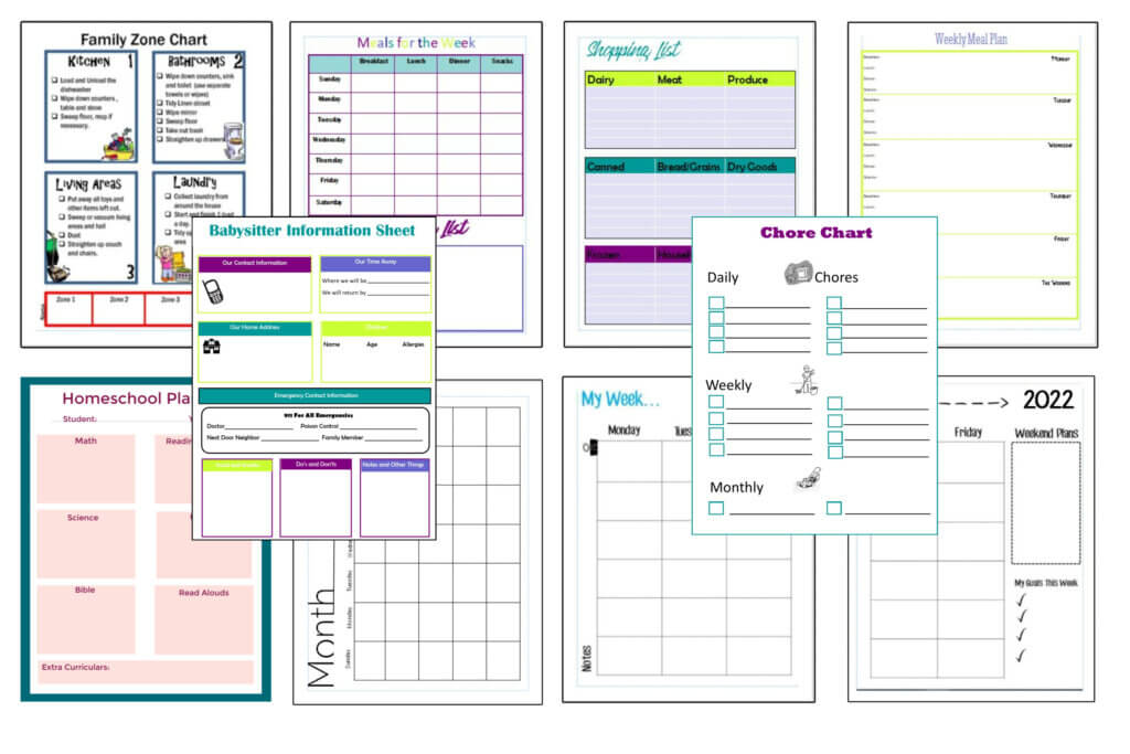 organizational Printables