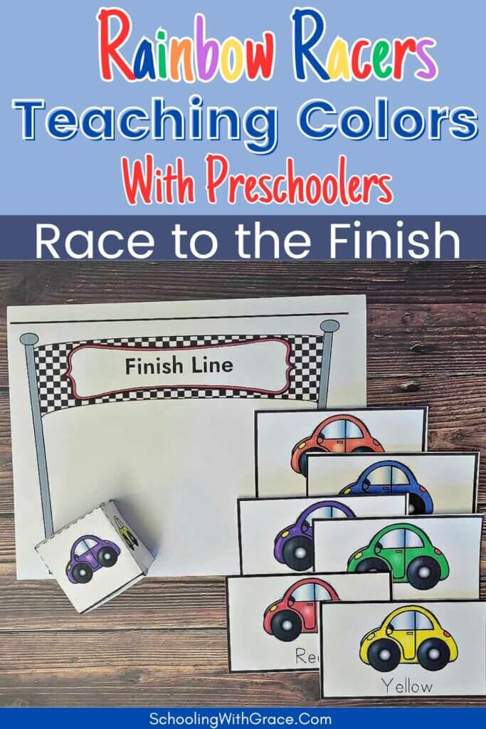 Picture of the Rainbow Racers game with printable