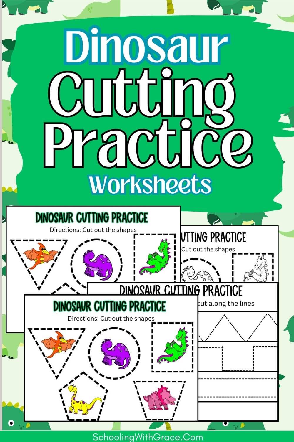 Dinosaur Cutting Practice