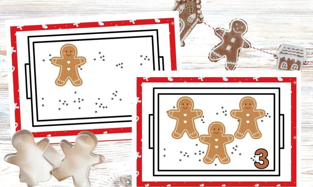 Set of 2 Gingerbread men preschool cookie cutter mats